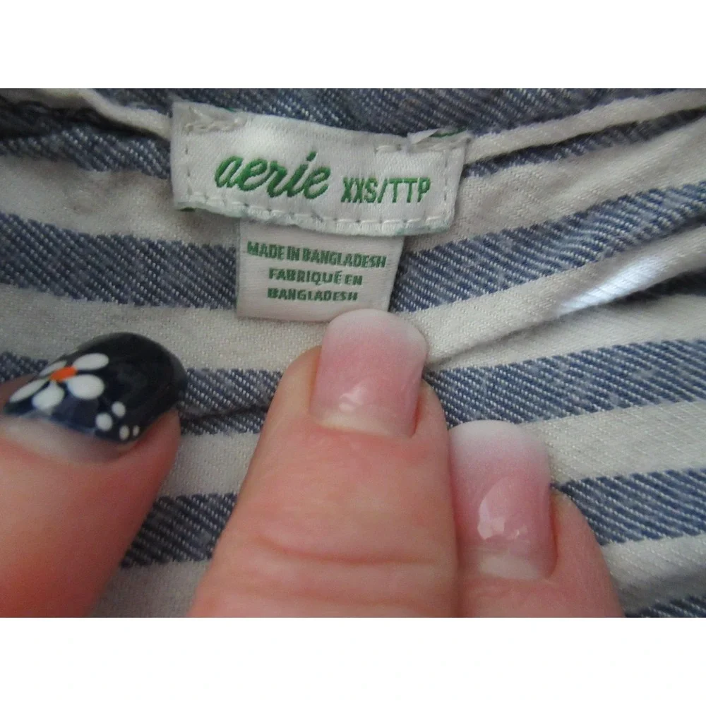Aerie Size XXS/XS Blue‎ & Green Plaid Long Soft Cotton Pajama Lounge Set